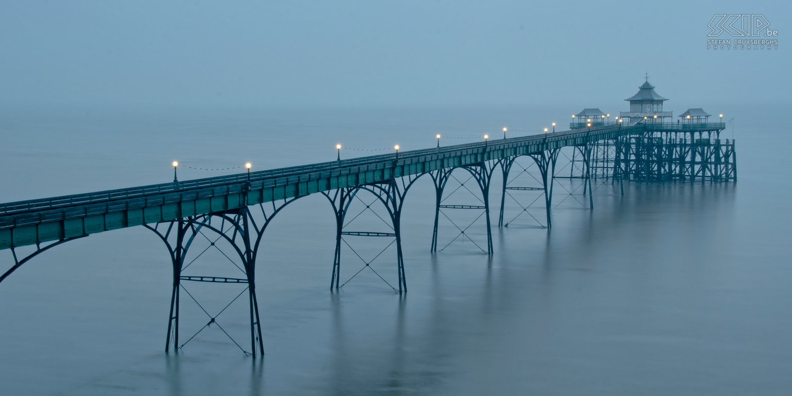 Clevedon - Pier Clevedon Pier (Somerset) on a misty and rainy evening. This beautiful pier which was built in 1869 is one of the finest surviving examples of the Victorian architecture. Stefan Cruysberghs